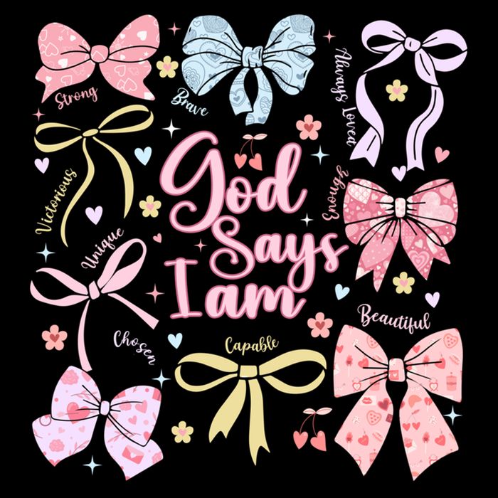 Coquette Bow God Says I Am Valentine Christian Grunge Cool Gift Cooling Performance Crew T-Shirt