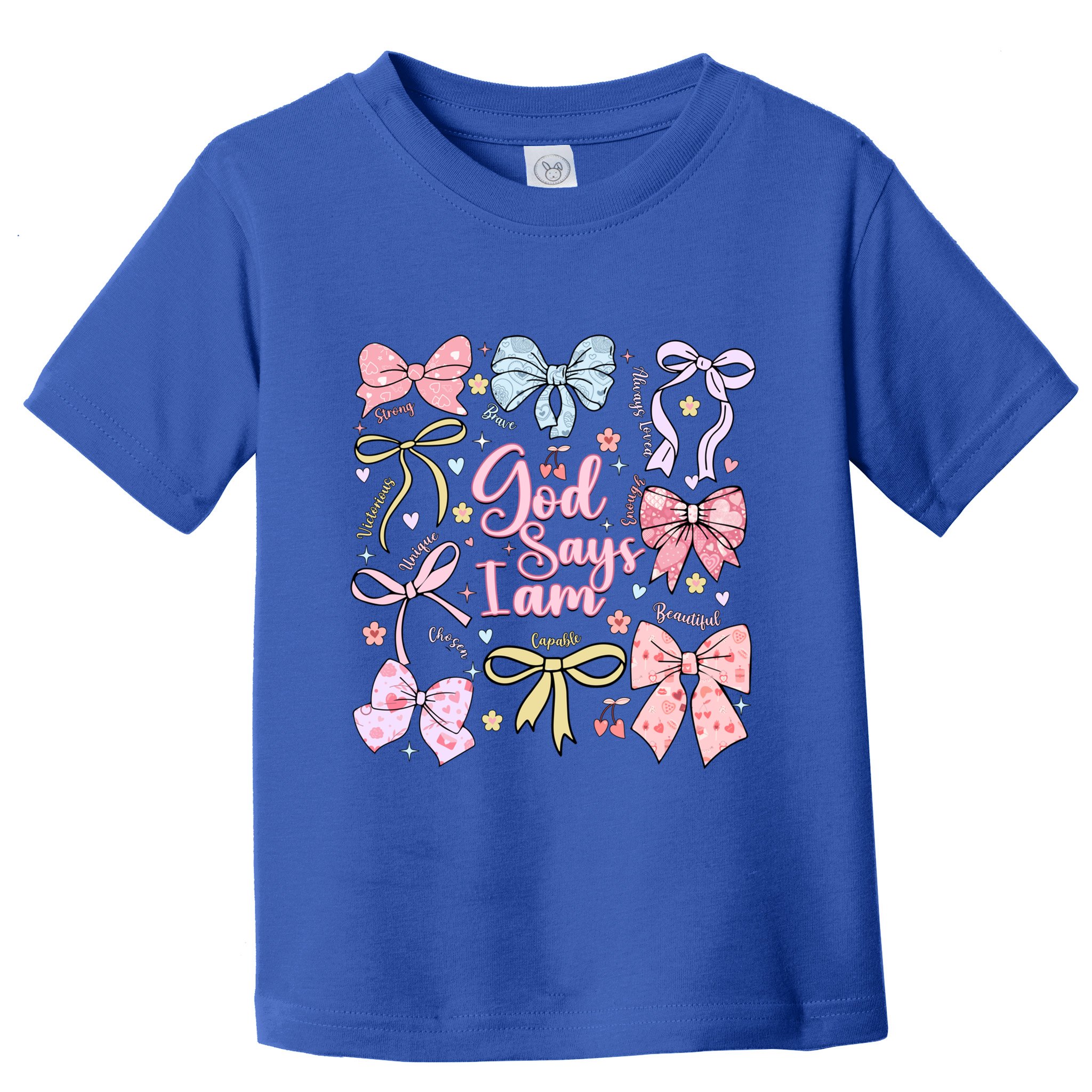 Coquette Bow God Says I Am Valentine Christian Grunge Cool Gift Toddler T-Shirt