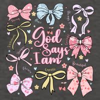 Coquette Bow God Says I Am Valentine Christian Grunge Cool Gift Vector Backpack