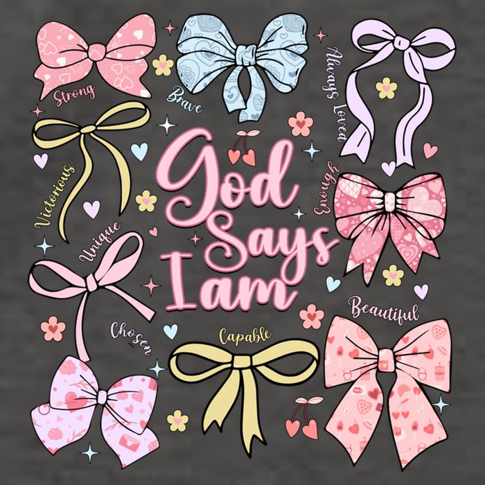Coquette Bow God Says I Am Valentine Christian Grunge Cool Gift Vector Backpack