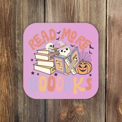 Cute Booooks Ghost Read More Books Funny Teacher Halloween Coaster