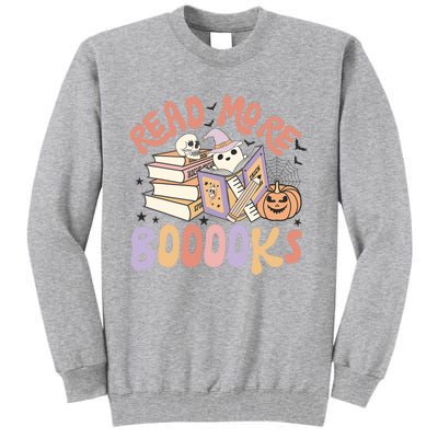 Cute Booooks Ghost Read More Books Funny Teacher Halloween Tall Sweatshirt