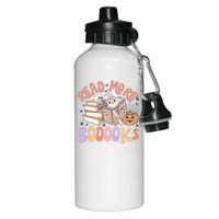 Cute Booooks Ghost Read More Books Funny Teacher Halloween Aluminum Water Bottle