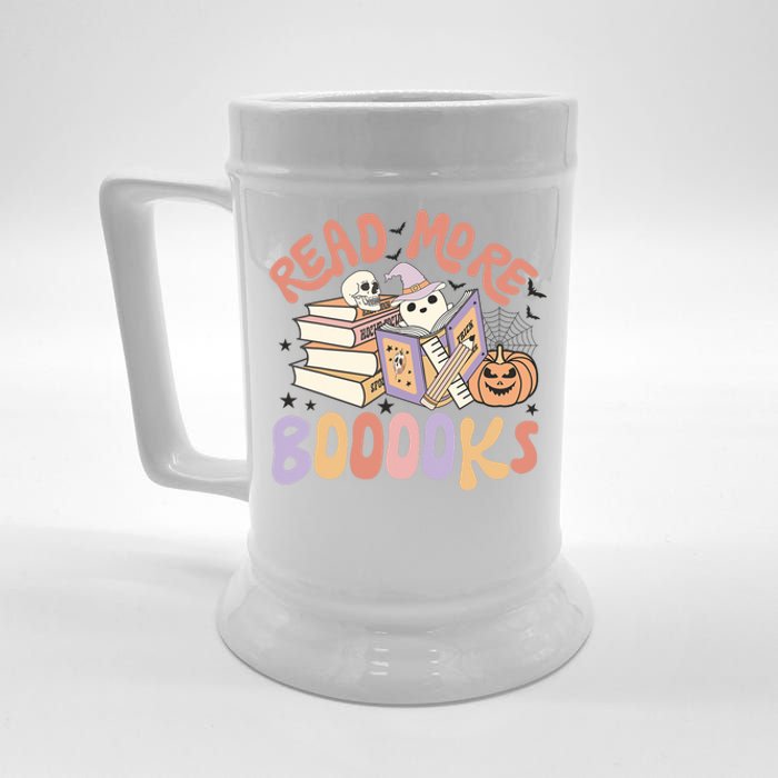 Cute Booooks Ghost Read More Books Funny Teacher Halloween Beer Stein