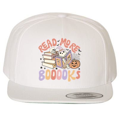 Cute Booooks Ghost Read More Books Funny Teacher Halloween Wool Snapback Cap