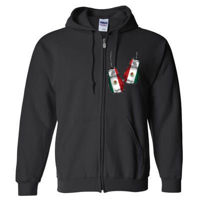 Chicano Boxers Gear Fans Mexican Flag Gloves Mexico Boxing Full Zip Hoodie