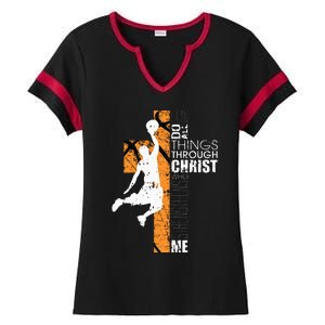 Christian Basketball Gift Philippians 413 Ladies Halftime Notch Neck Tee