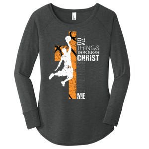 Christian Basketball Gift Philippians 413 Women's Perfect Tri Tunic Long Sleeve Shirt