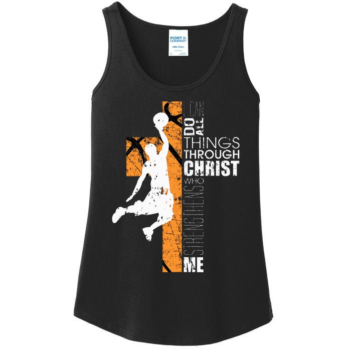 Christian Basketball Gift Philippians 413 Ladies Essential Tank