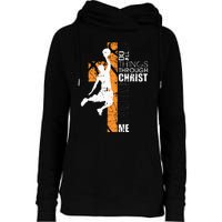 Christian Basketball Gift Philippians 413 Womens Funnel Neck Pullover Hood