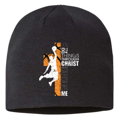 Christian Basketball Gift Philippians 413 Sustainable Beanie