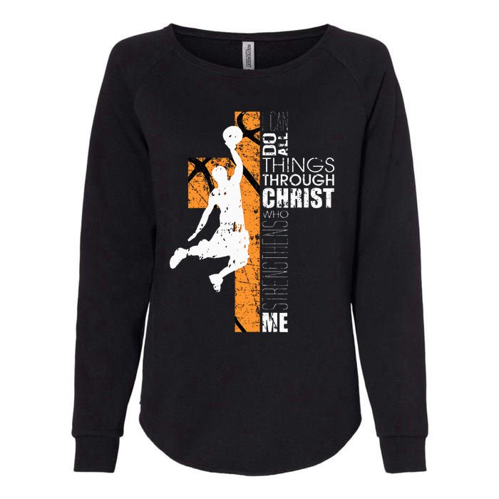 Christian Basketball Gift Philippians 413 Womens California Wash Sweatshirt