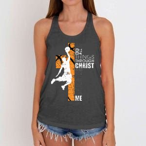 Christian Basketball Gift Philippians 413 Women's Knotted Racerback Tank