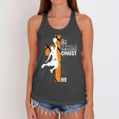 Christian Basketball Gift Philippians 413 Women's Knotted Racerback Tank