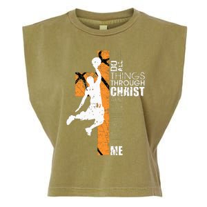 Christian Basketball Gift Philippians 413 Garment-Dyed Women's Muscle Tee