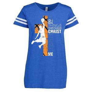 Christian Basketball Gift Philippians 413 Enza Ladies Jersey Football T-Shirt