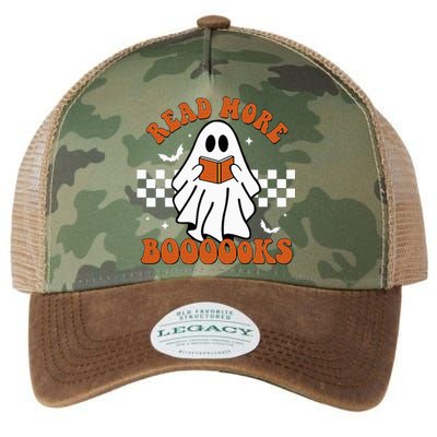 Cute Booooks Ghost Read More Books Funny Teacher Halloween Legacy Tie Dye Trucker Hat