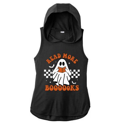 Cute Booooks Ghost Read More Books Funny Teacher Halloween Ladies PosiCharge Tri-Blend Wicking Draft Hoodie Tank