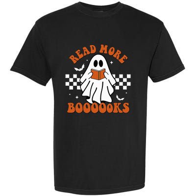 Cute Booooks Ghost Read More Books Funny Teacher Halloween Garment-Dyed Heavyweight T-Shirt