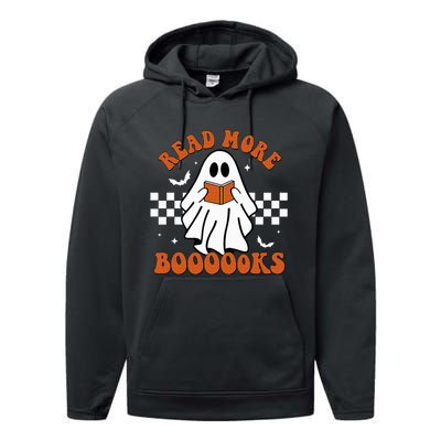 Cute Booooks Ghost Read More Books Funny Teacher Halloween Performance Fleece Hoodie