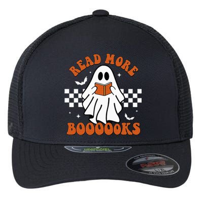 Cute Booooks Ghost Read More Books Funny Teacher Halloween Flexfit Unipanel Trucker Cap