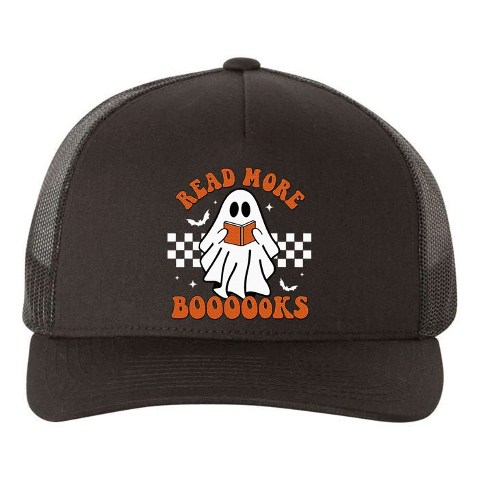 Cute Booooks Ghost Read More Books Funny Teacher Halloween Yupoong Adult 5-Panel Trucker Hat