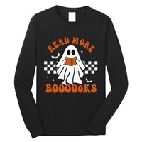 Cute Booooks Ghost Read More Books Funny Teacher Halloween Long Sleeve Shirt