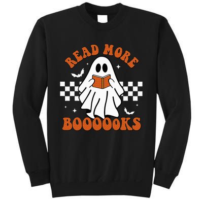 Cute Booooks Ghost Read More Books Funny Teacher Halloween Sweatshirt