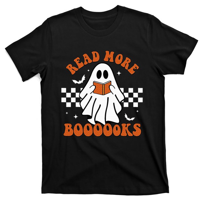 Cute Booooks Ghost Read More Books Funny Teacher Halloween T-Shirt