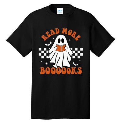 Cute Booooks Ghost Read More Books Funny Teacher Halloween Tall T-Shirt