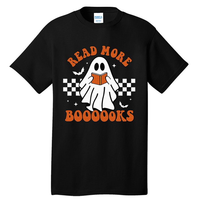 Cute Booooks Ghost Read More Books Funny Teacher Halloween Tall T-Shirt