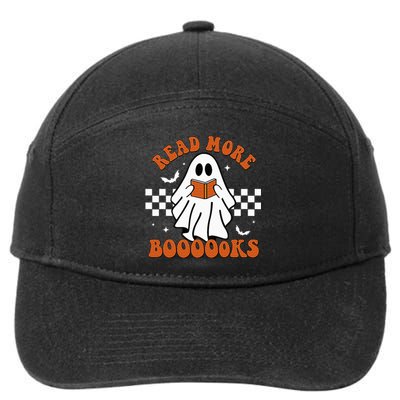 Cute Booooks Ghost Read More Books Funny Teacher Halloween 7-Panel Snapback Hat