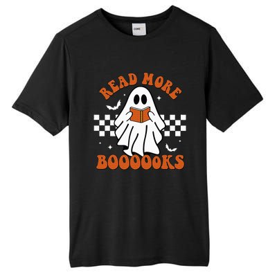 Cute Booooks Ghost Read More Books Funny Teacher Halloween Tall Fusion ChromaSoft Performance T-Shirt