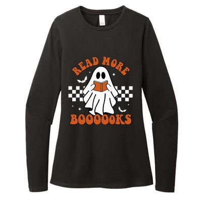 Cute Booooks Ghost Read More Books Funny Teacher Halloween Womens CVC Long Sleeve Shirt