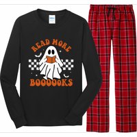 Cute Booooks Ghost Read More Books Funny Teacher Halloween Long Sleeve Pajama Set