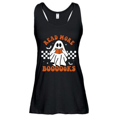 Cute Booooks Ghost Read More Books Funny Teacher Halloween Ladies Essential Flowy Tank