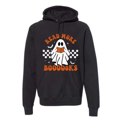 Cute Booooks Ghost Read More Books Funny Teacher Halloween Premium Hoodie