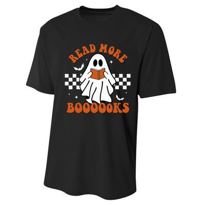 Cute Booooks Ghost Read More Books Funny Teacher Halloween Performance Sprint T-Shirt