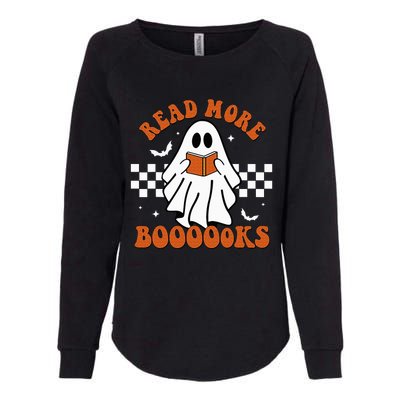 Cute Booooks Ghost Read More Books Funny Teacher Halloween Womens California Wash Sweatshirt