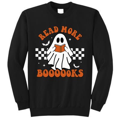 Cute Booooks Ghost Read More Books Funny Teacher Halloween Tall Sweatshirt