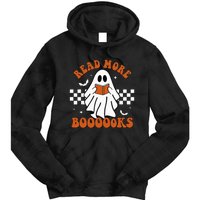 Cute Booooks Ghost Read More Books Funny Teacher Halloween Tie Dye Hoodie