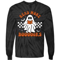 Cute Booooks Ghost Read More Books Funny Teacher Halloween Tie-Dye Long Sleeve Shirt