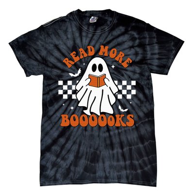 Cute Booooks Ghost Read More Books Funny Teacher Halloween Tie-Dye T-Shirt