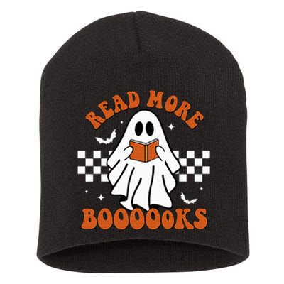 Cute Booooks Ghost Read More Books Funny Teacher Halloween Short Acrylic Beanie