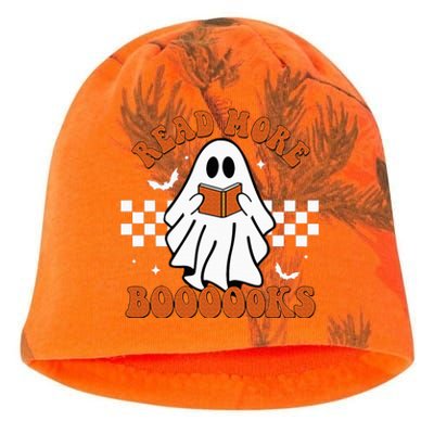 Cute Booooks Ghost Read More Books Funny Teacher Halloween Kati - Camo Knit Beanie