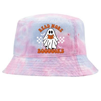 Cute Booooks Ghost Read More Books Funny Teacher Halloween Tie-Dyed Bucket Hat