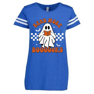 Cute Booooks Ghost Read More Books Funny Teacher Halloween Enza Ladies Jersey Football T-Shirt