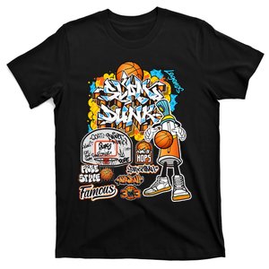 Cool Basketball Graffiti Style Illustration T-Shirt