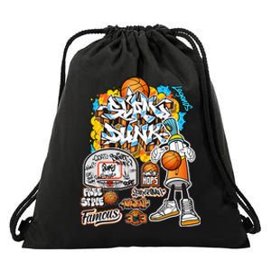 Cool Basketball Graffiti Style Illustration Drawstring Bag