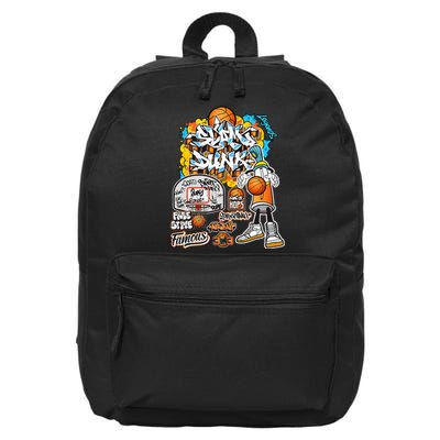 Cool Basketball Graffiti Style Illustration 16 in Basic Backpack